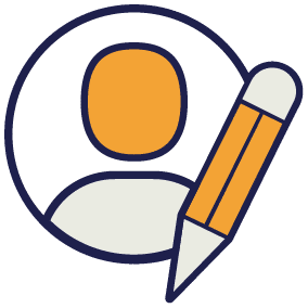 Icon of a profile image with a pencil next to it
